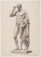 KT 1202
<br/>
Studie van een beeld voorstellende een staand manlijk naakt
<br/>
<em>Bastert, Nicolaas (1854-1939)</em>
